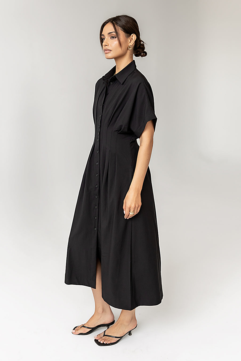 black collared dress