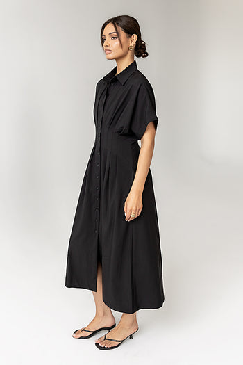 black collared dress