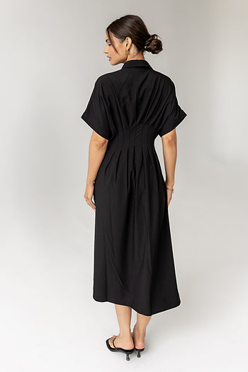 short sleeve black dress 