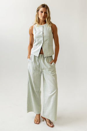 Rosa Wide Leg Pants in Green - FINAL SALE