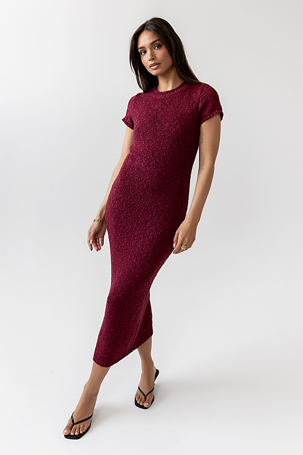 Knit Maxi Dress in Plum