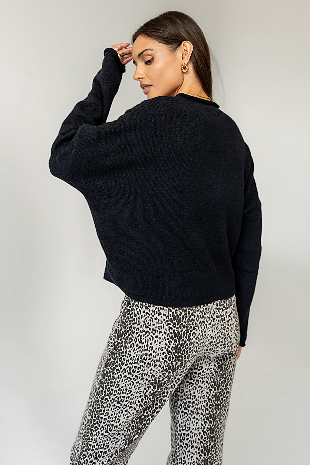 navy long sleeve cardigan