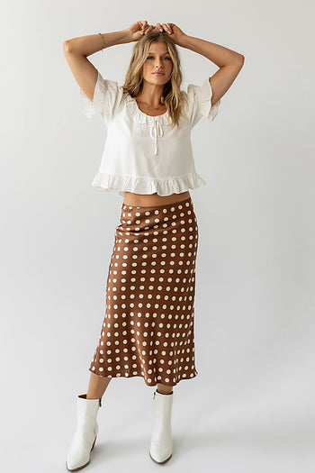 satin polka dot skirt