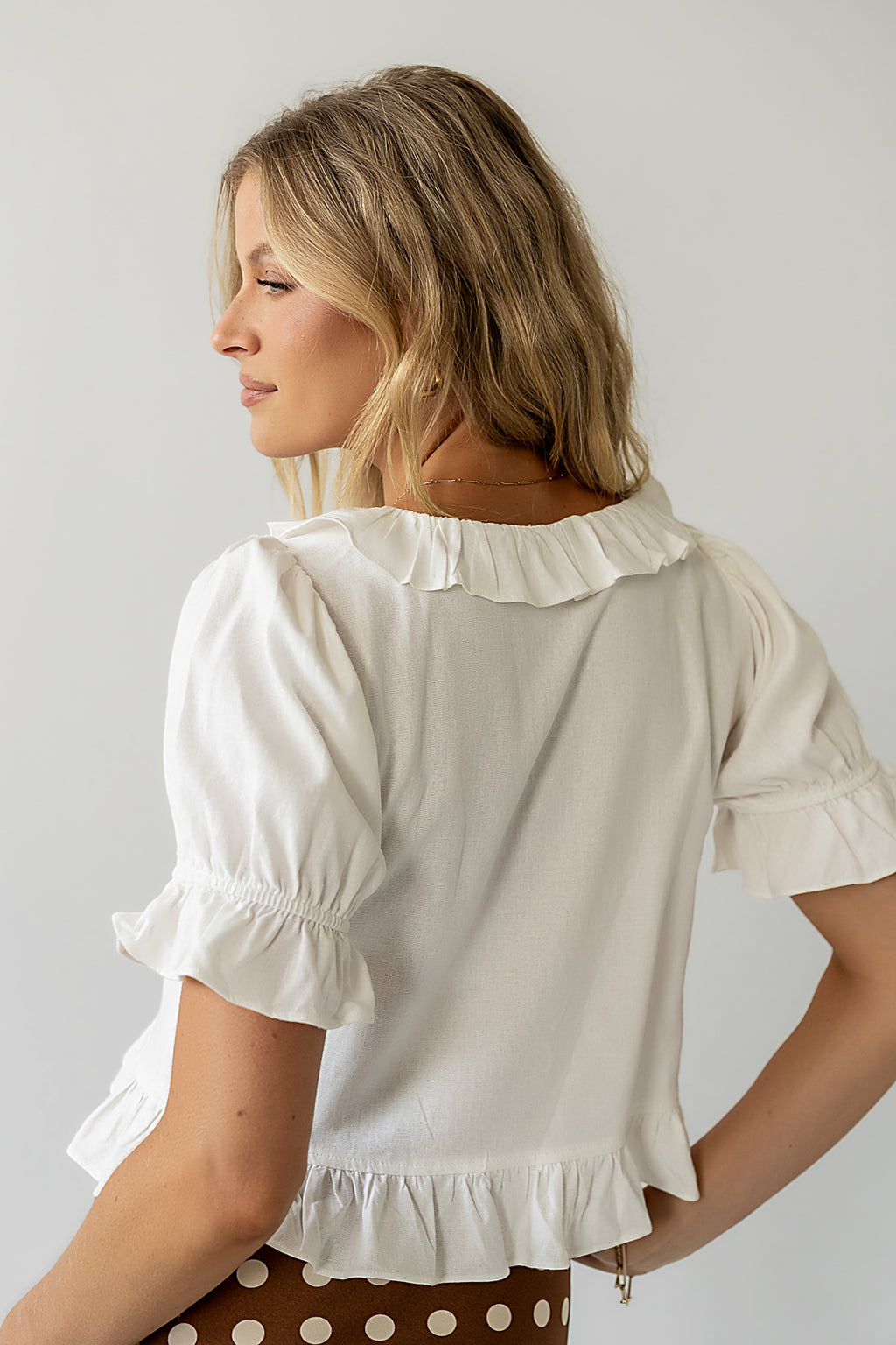 SHORT SLEEVE TOP in Ivory