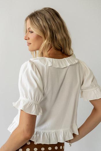 SHORT SLEEVE TOP in Ivory