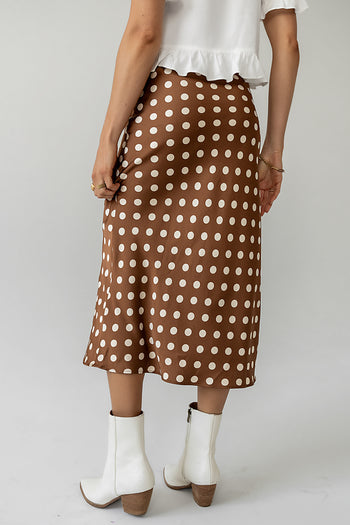 midi skirt in brown
