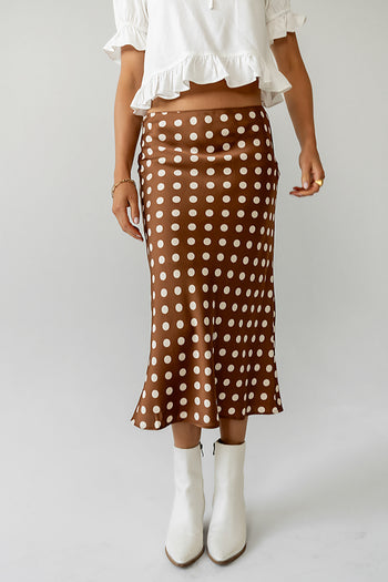 polka dot skirt in brown