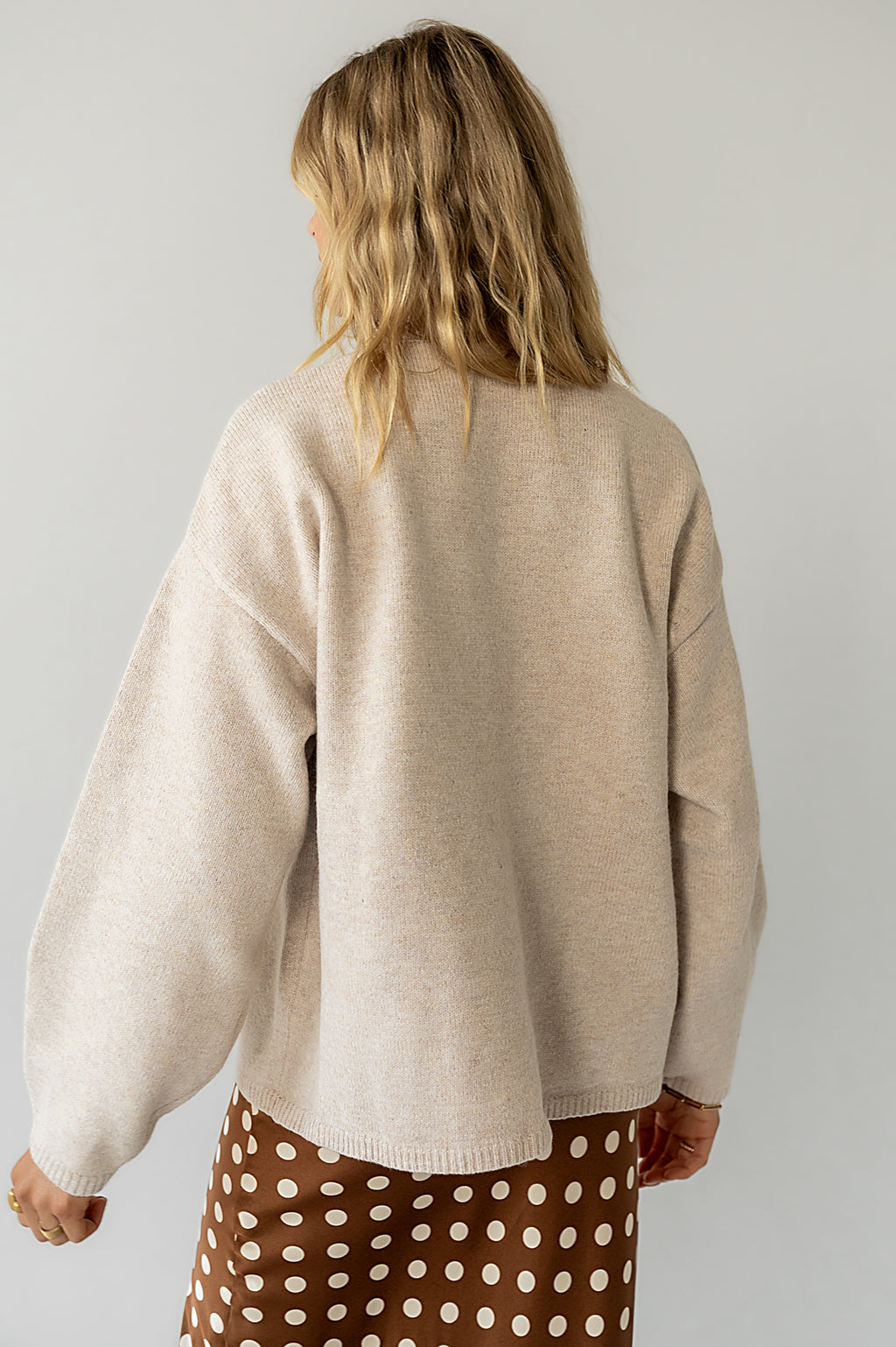 neutral knit cardigan