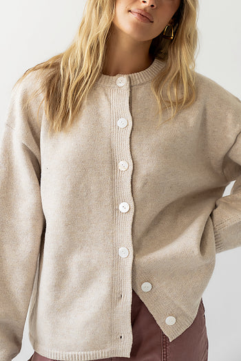 knit cardigan with front buttons