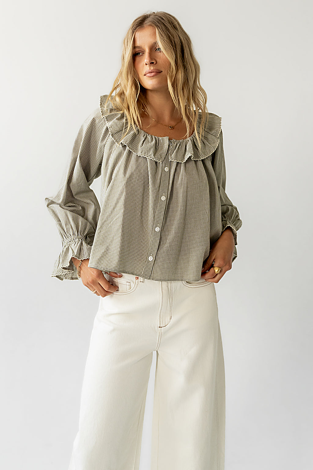 Gingham Blouse in Green