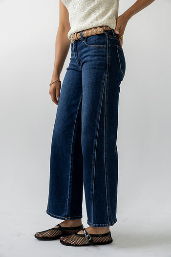 panel denim jeans