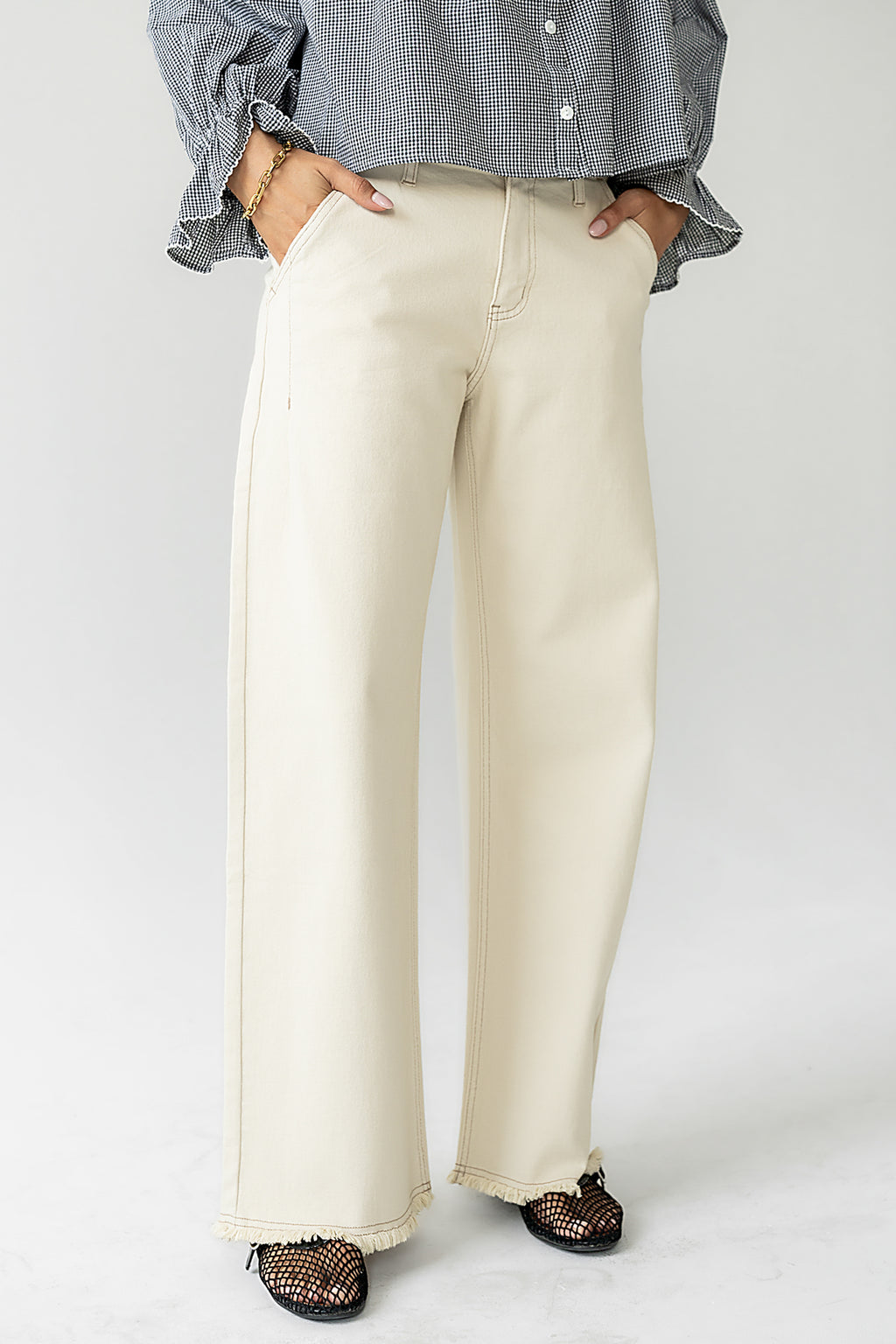 wide leg white pants 
