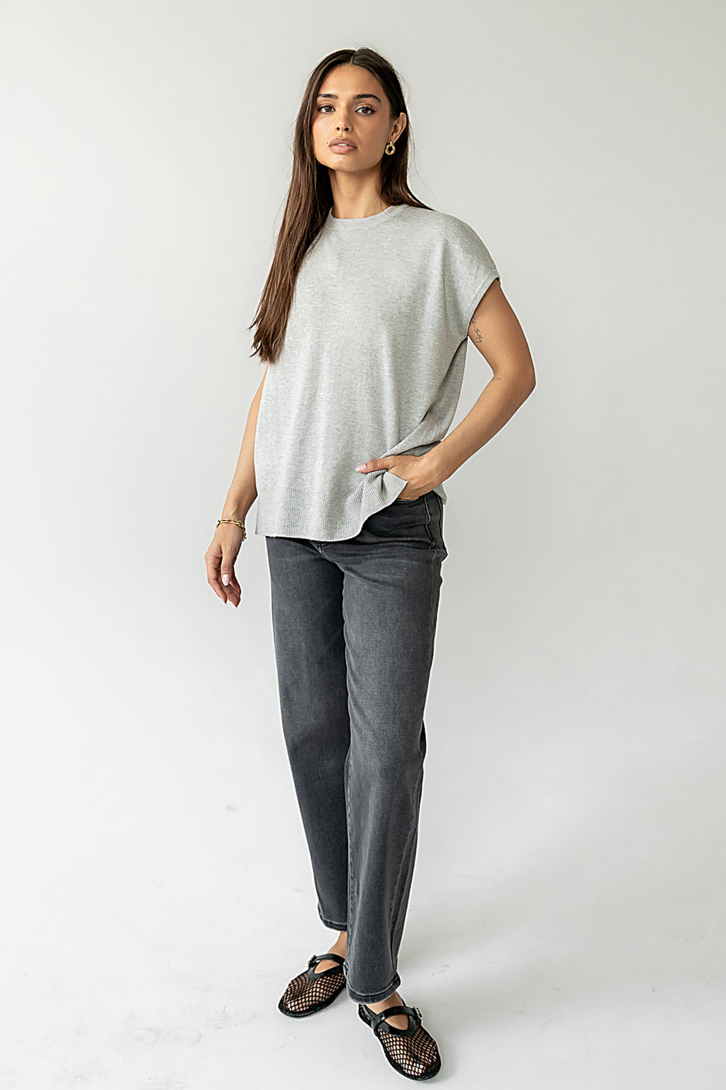 OVERSIZED GREY TOP