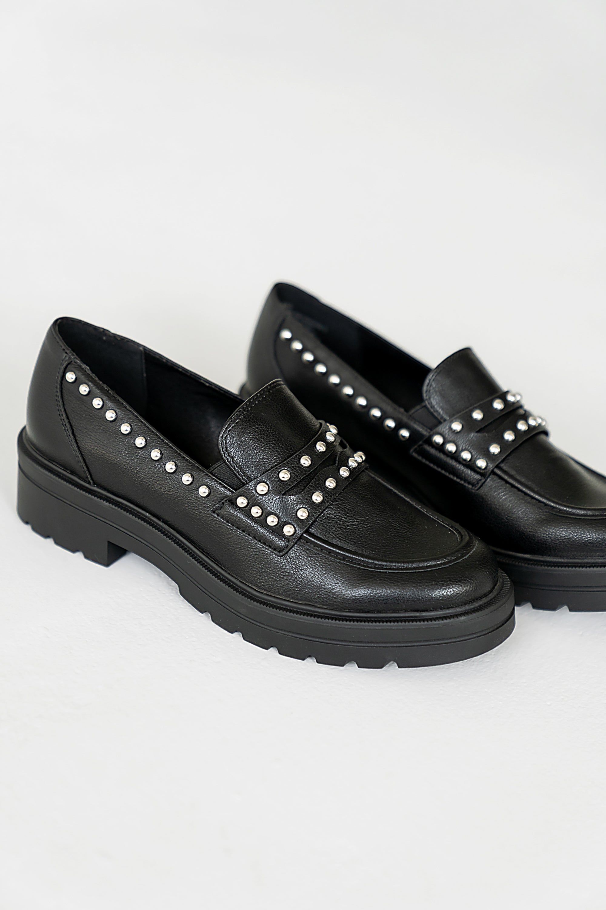 Men\'s Glittering Black Studded Loafers Men main image 2
