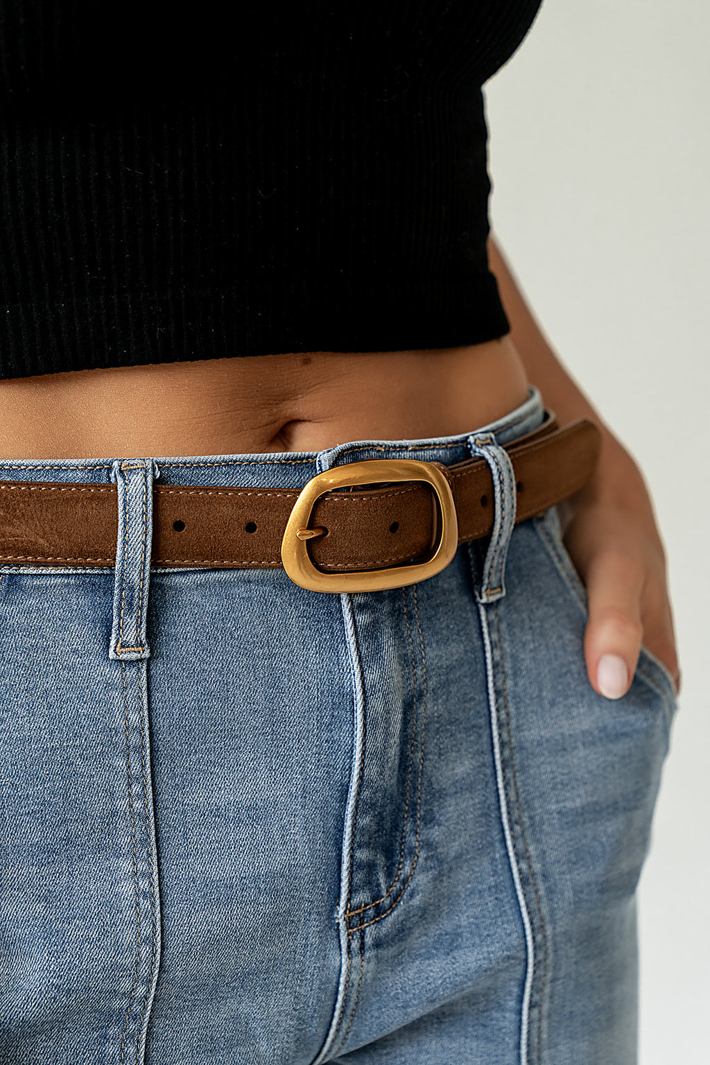 Jonas Asymmetrical Belt in Cognac