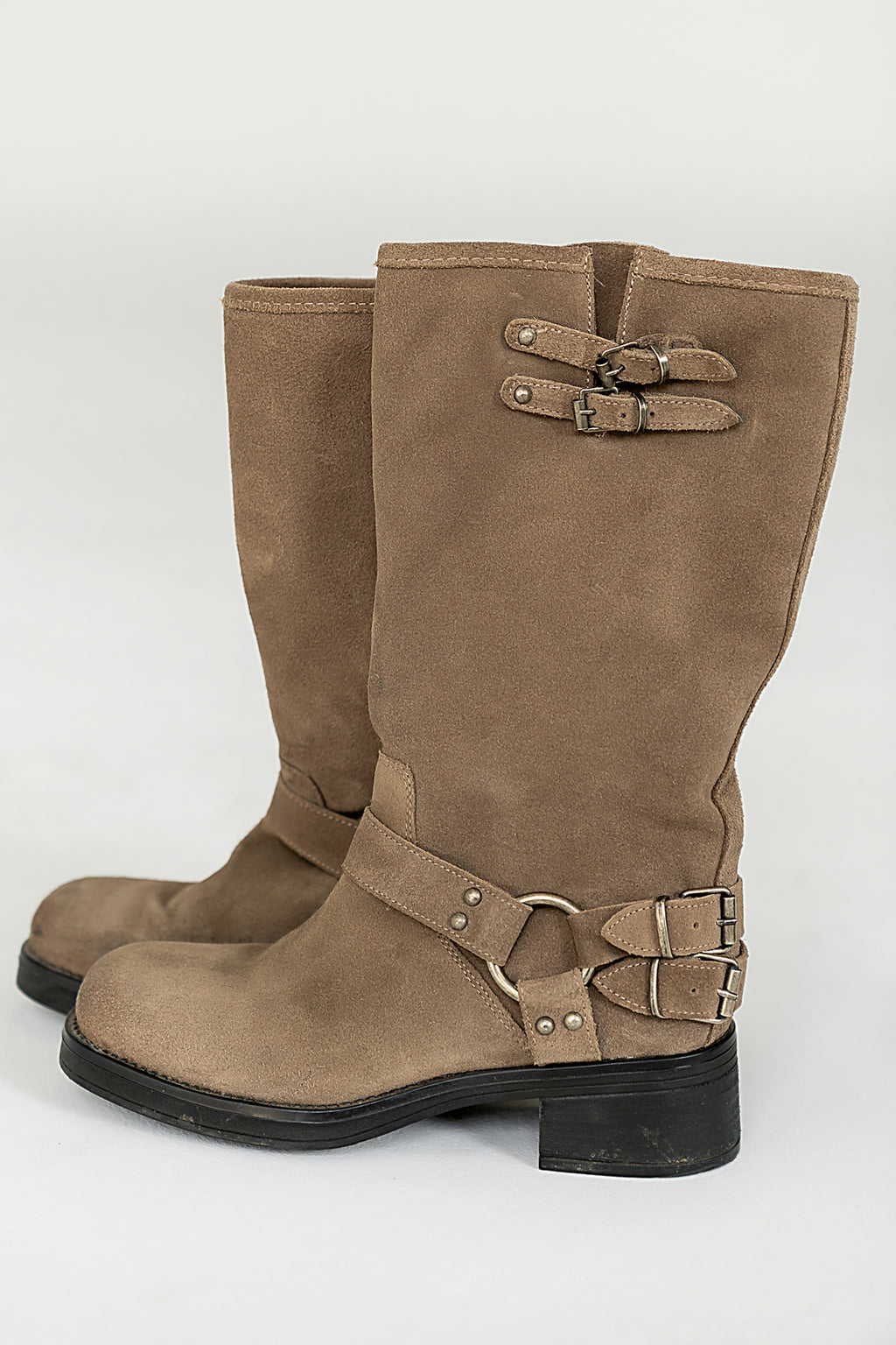 Moto Boot in Taupe Suede