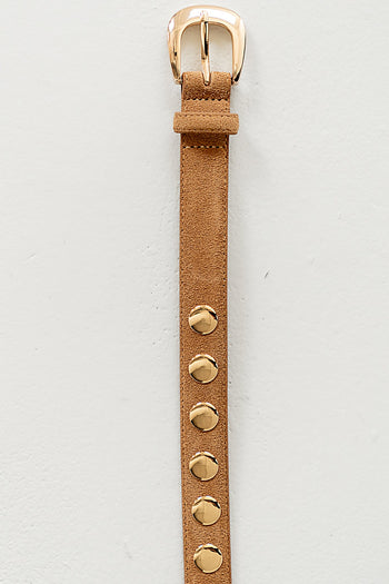 Studded Belt in Camel