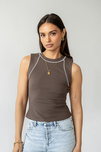 BROWN TANK TOP