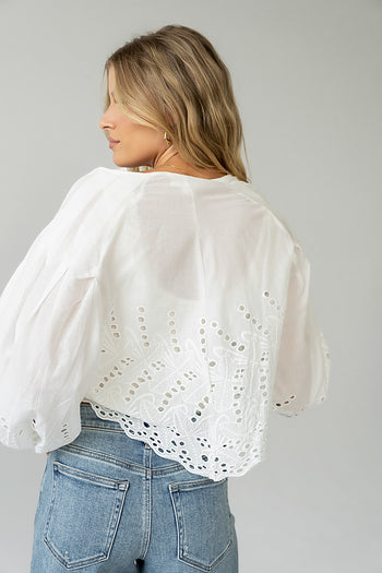 IVORY Embroidered Blouse