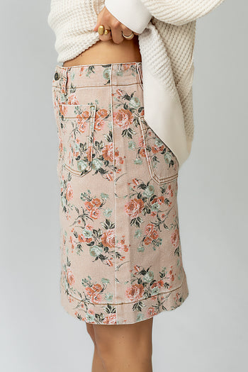 midi skirt with floral print