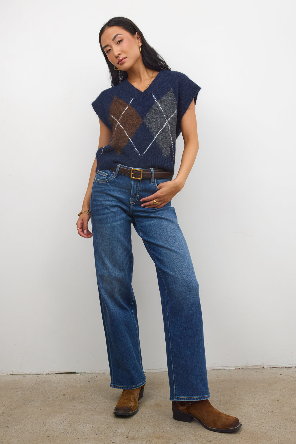 Sloane Wide Leg Jeans in Dark Wash