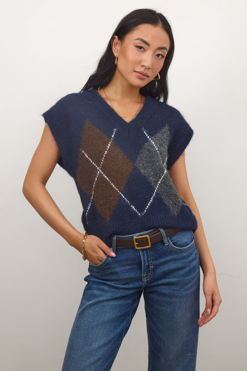  Leather Belt in Tan WITH GOLD BUCKLE 