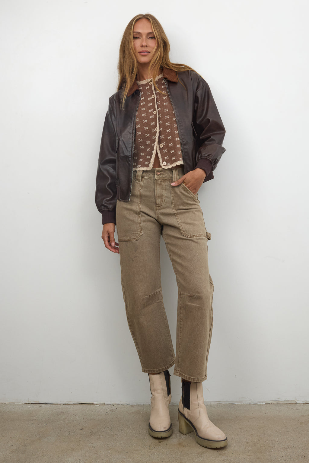 Scottie Barrel Jeans in Tan - FINAL SALE