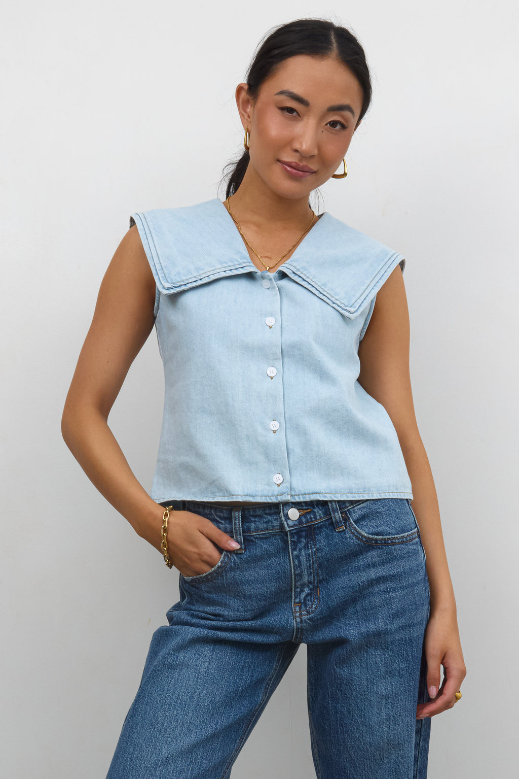 Shayla Denim Blouse