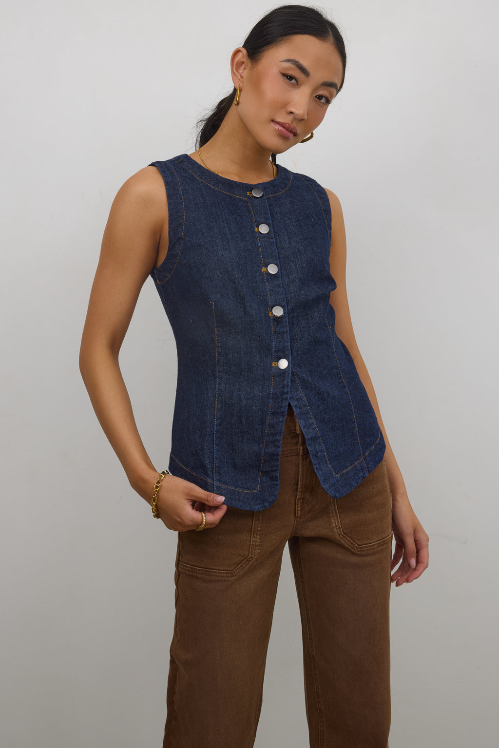 DARK WASH DENIM VEST
