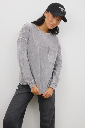 long sleeve grey top