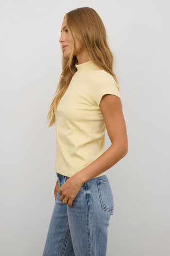 HIGH NECK YELLOW TEE 
