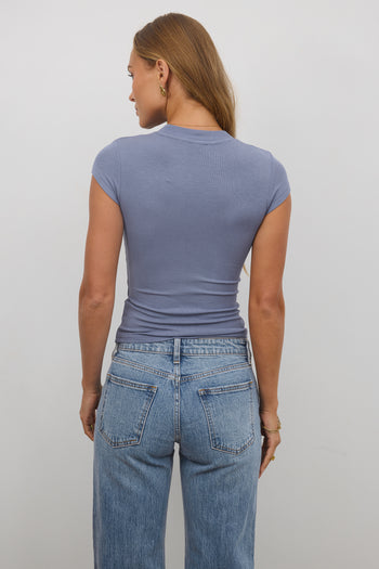 Asher Ribbed Top in Blue