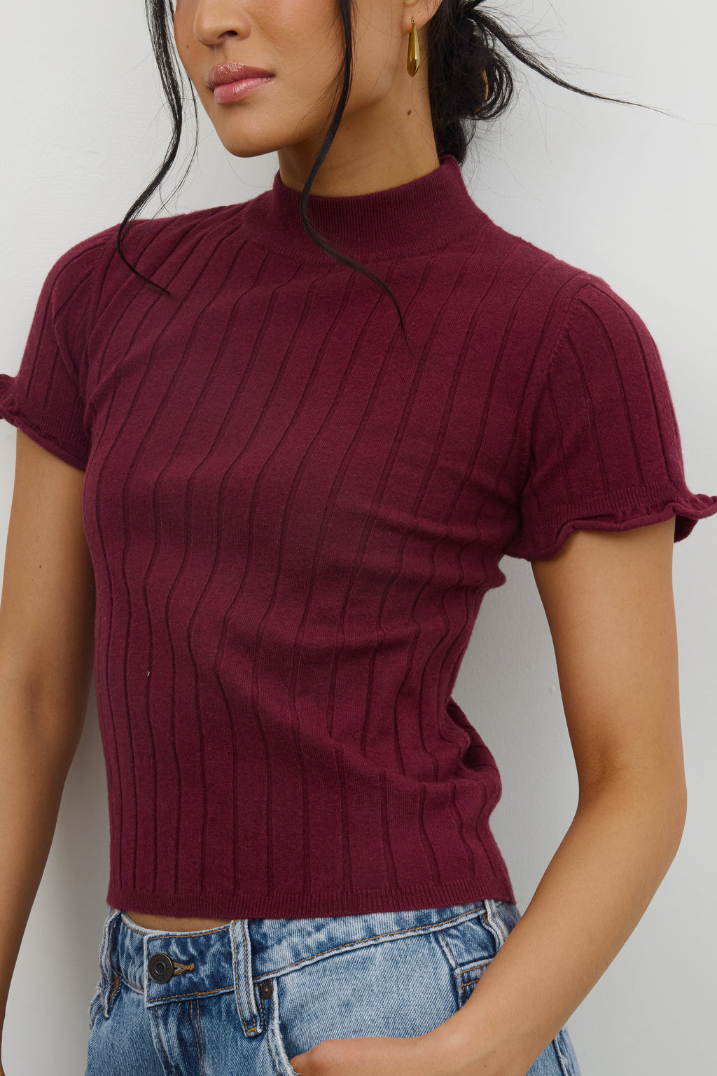 SHORT SLEEVE Ribbed Top 
