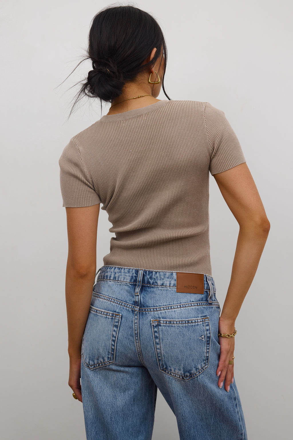 Ribbed Top in Mocha