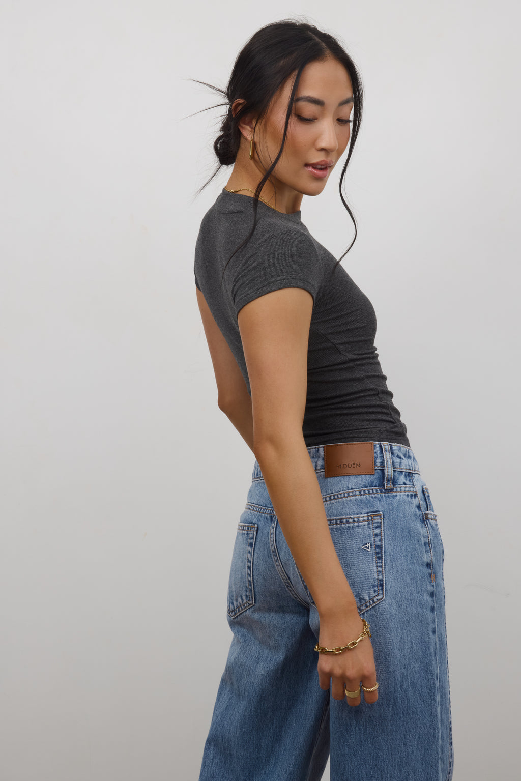 short sleeve basic ribbed top 