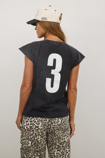 Muscle Tee in Black with the number three on the back 