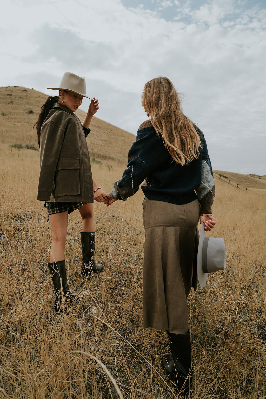 OLIVE FLOWY SKIRT 