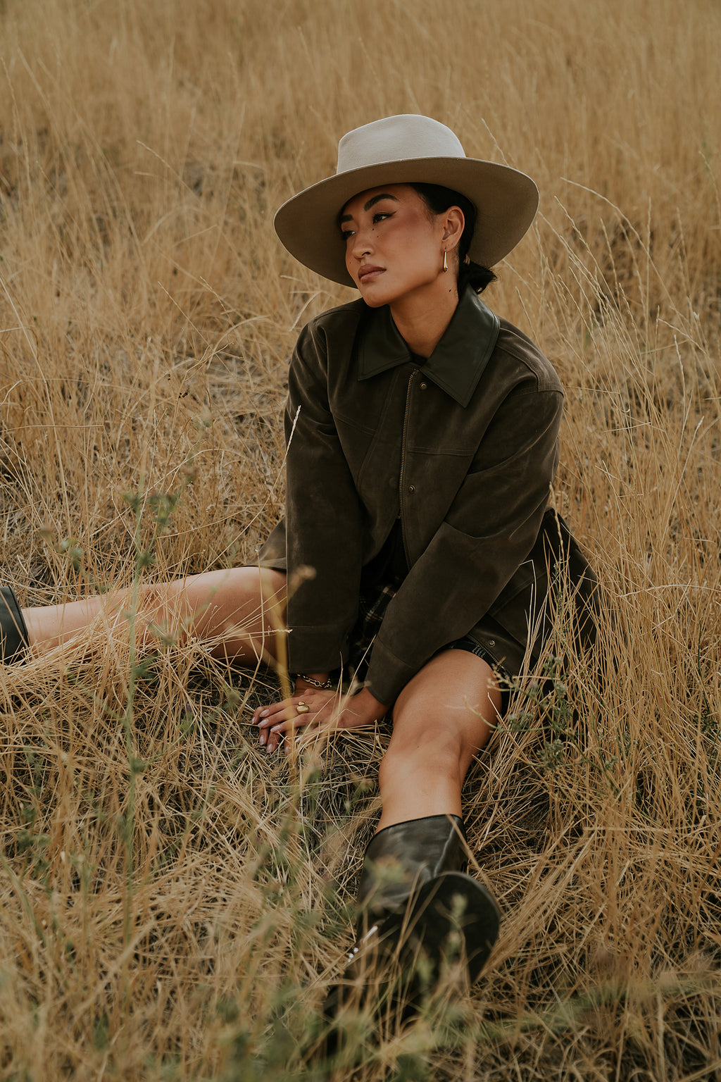 Vegan Leather Jacket in Brown