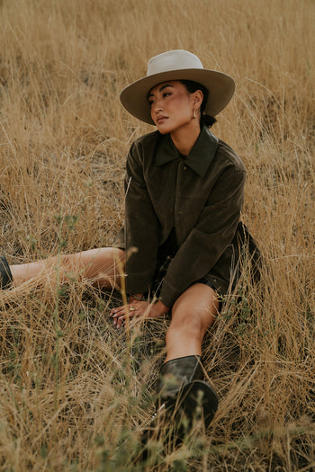 Vegan Leather Jacket in Brown