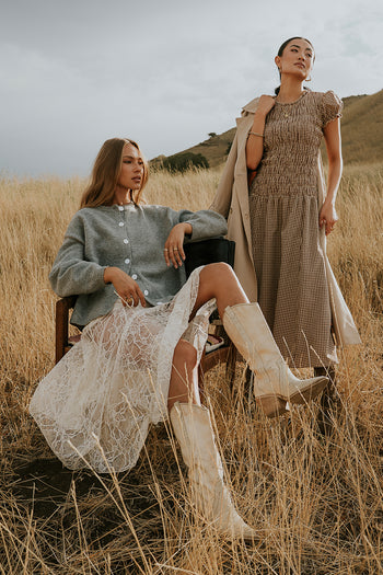 Tatum Lace Maxi Skirt in Cream - FINAL SALE