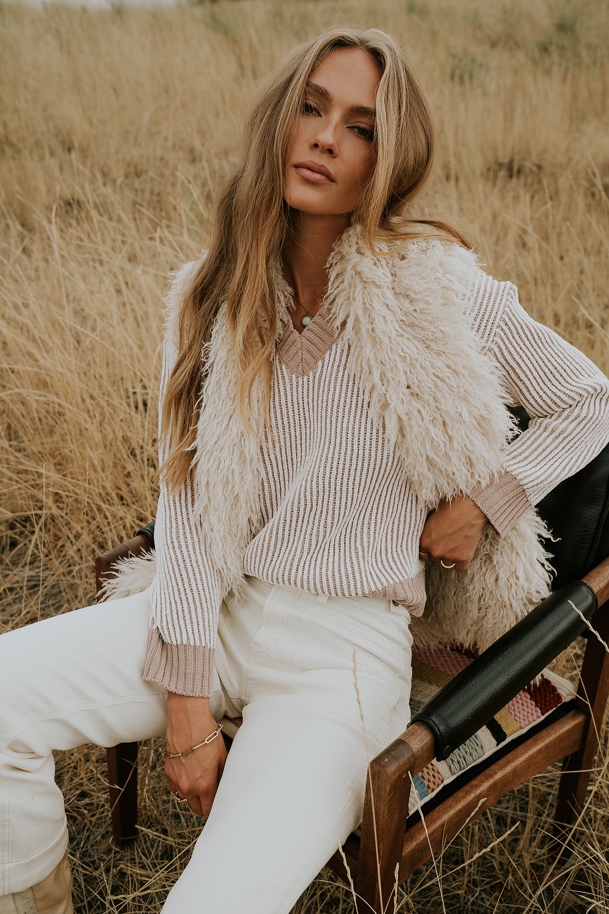 Glinda Knit Sweater in Brown - FINAL SALE