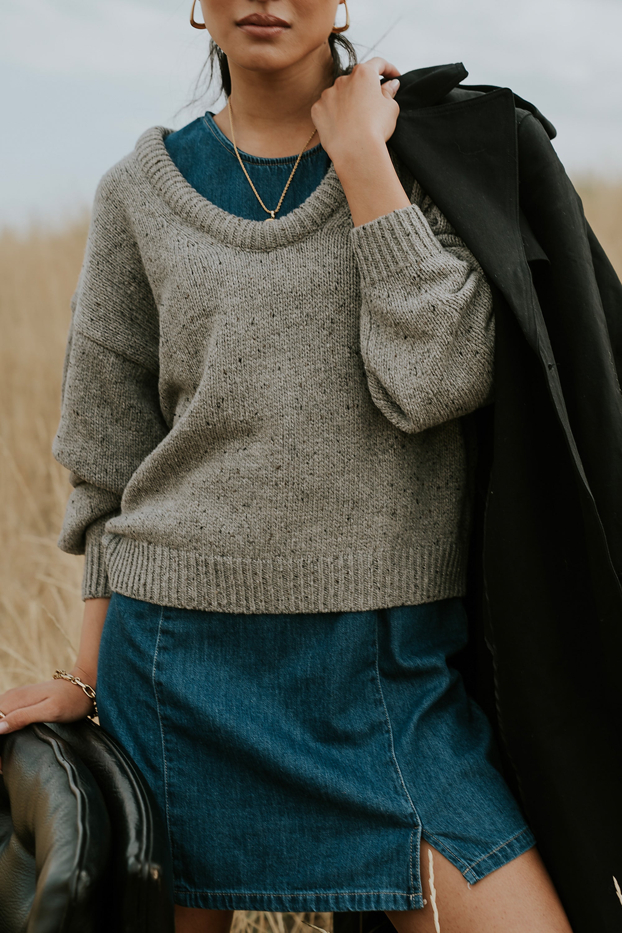 Fern Relaxed Sweater in Grey