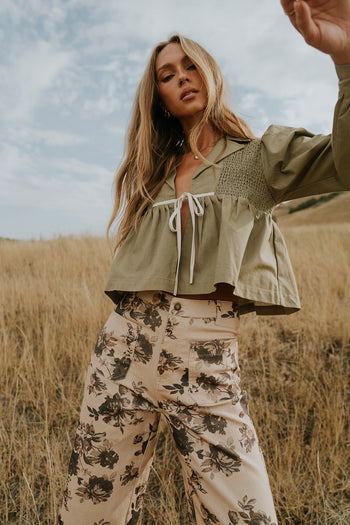 LONG SLEEVE OLIVE BLOUSE