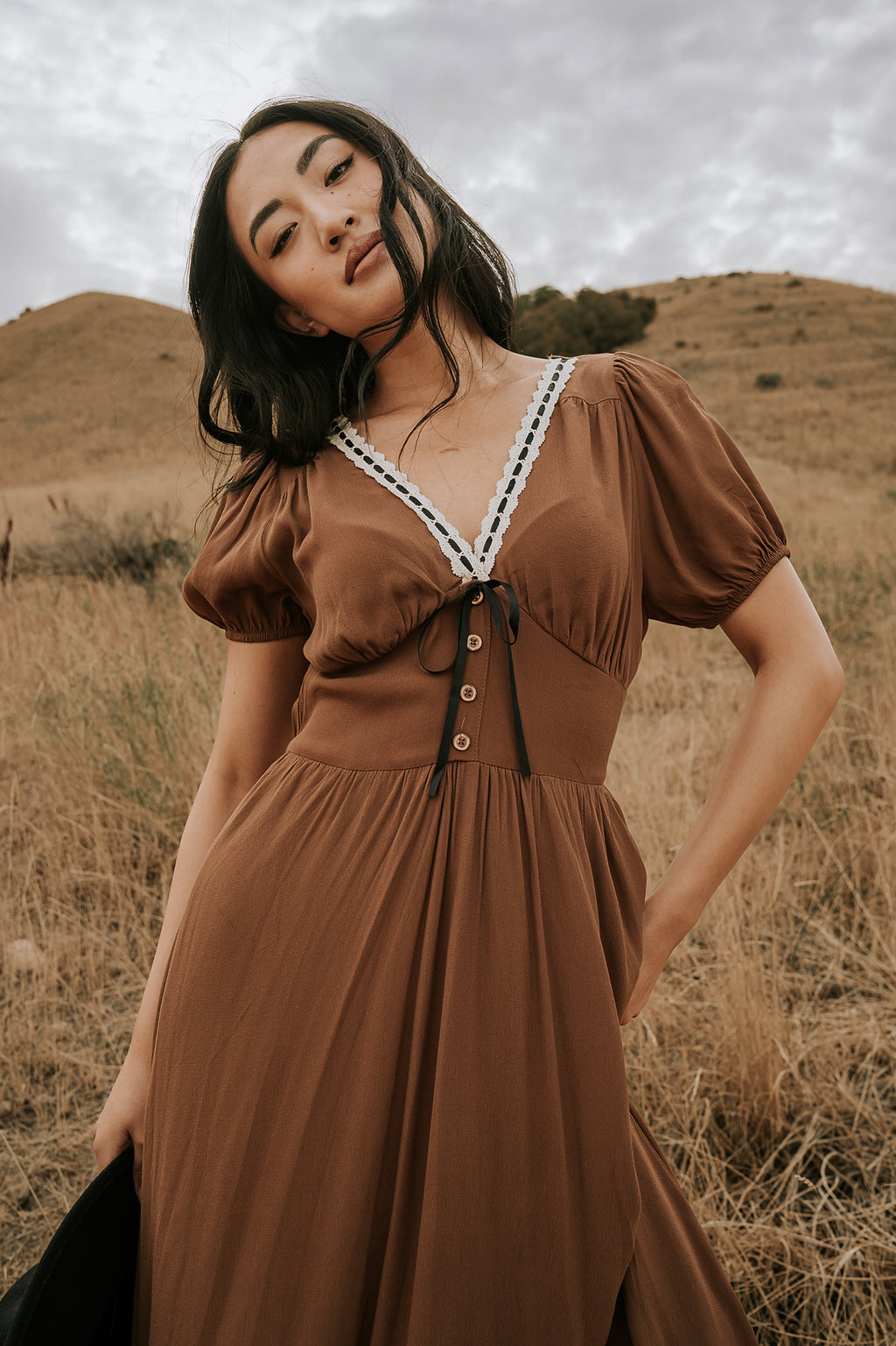 bohme brown dress Tyler Peplum Mini Dress in Brown Corduroy