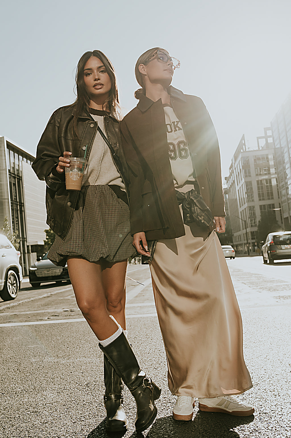 Robbin Satin Maxi Skirt in Tan