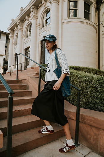 Maxi Skirt in Black WITH ELASTIC WAIST 