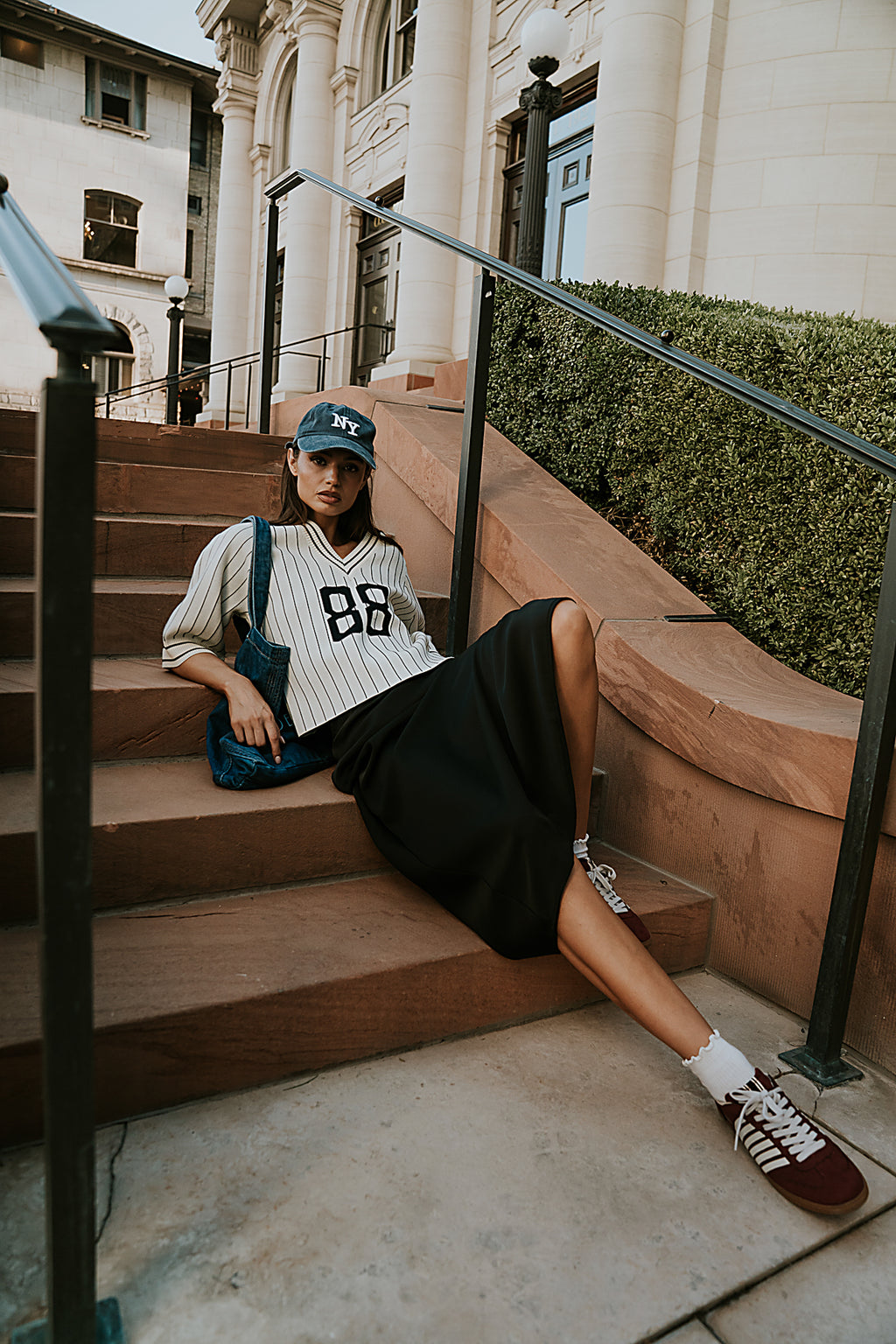 Satin Maxi Skirt in Black