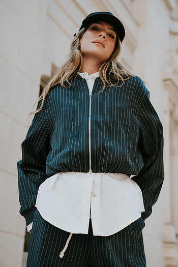 Striped Bomber Jacket