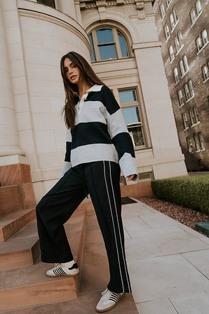 Kenzie Striped Sweater in Navy