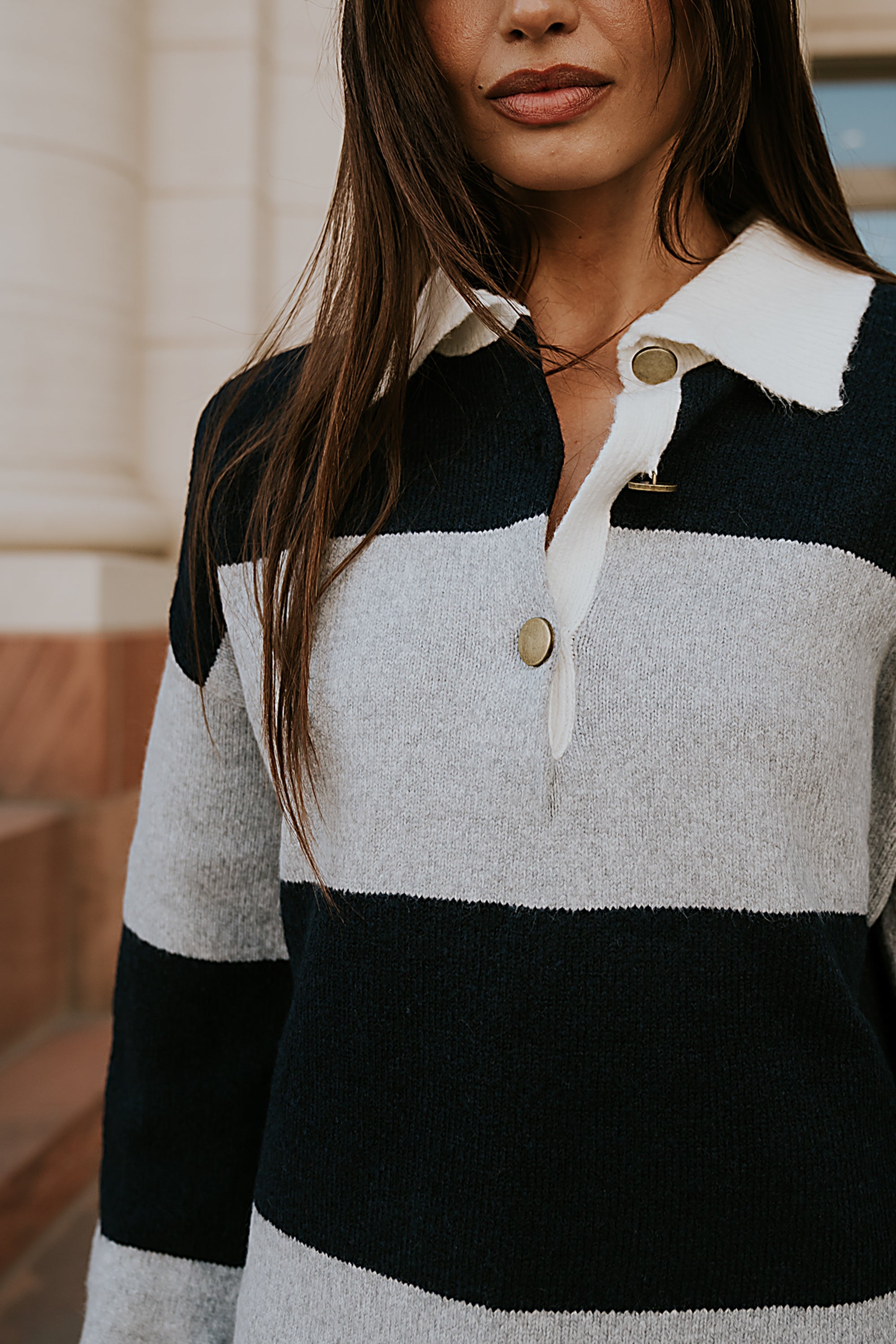 Kenzie Striped Sweater in Navy - FINAL SALE